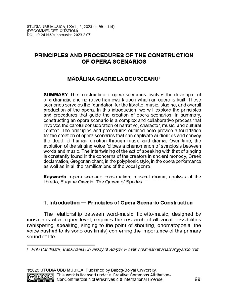 Opera Scenario Construction Principles | PDF | Performing Arts | Opera