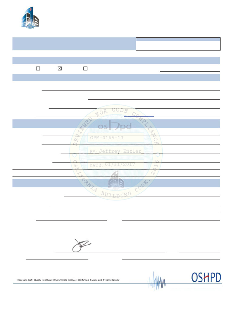 OSHPD OPM Application for GCX Product | PDF
