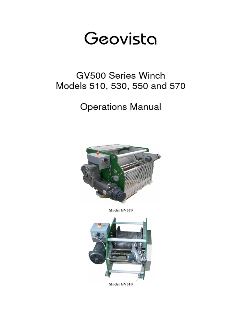 GV500 Series Winch Manual - GV500 - 044659 | PDF | Relay | Clutch