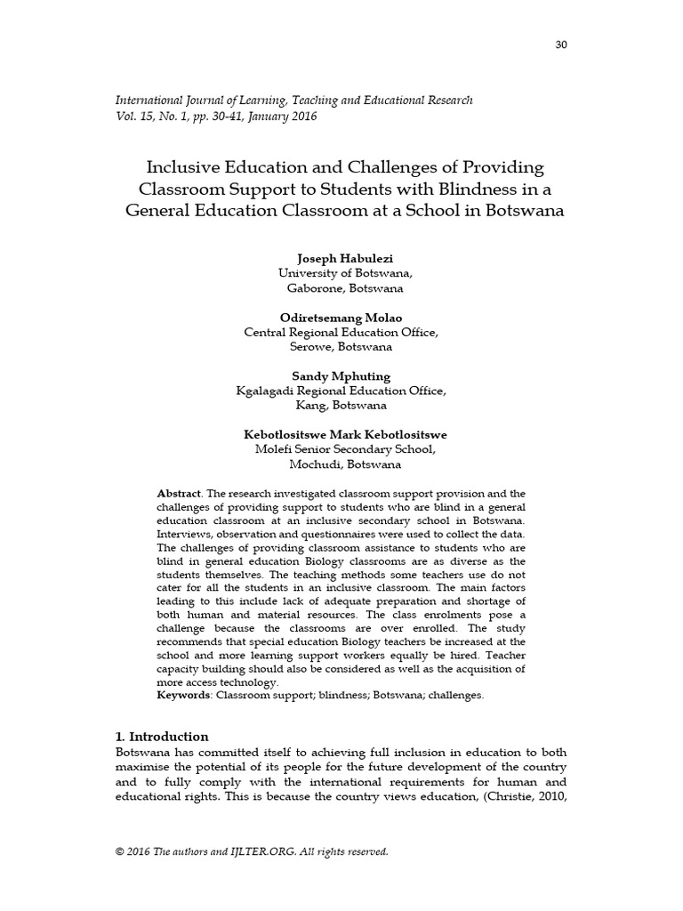 Inclusive Education and Challenges of PR | PDF | Teachers | Special ...