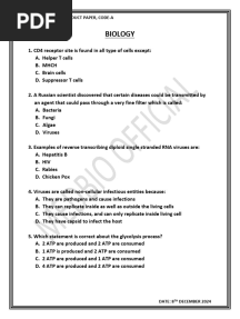 Sindh Mdcat Reconduct Paper 2024 Code-A (Updated-i)