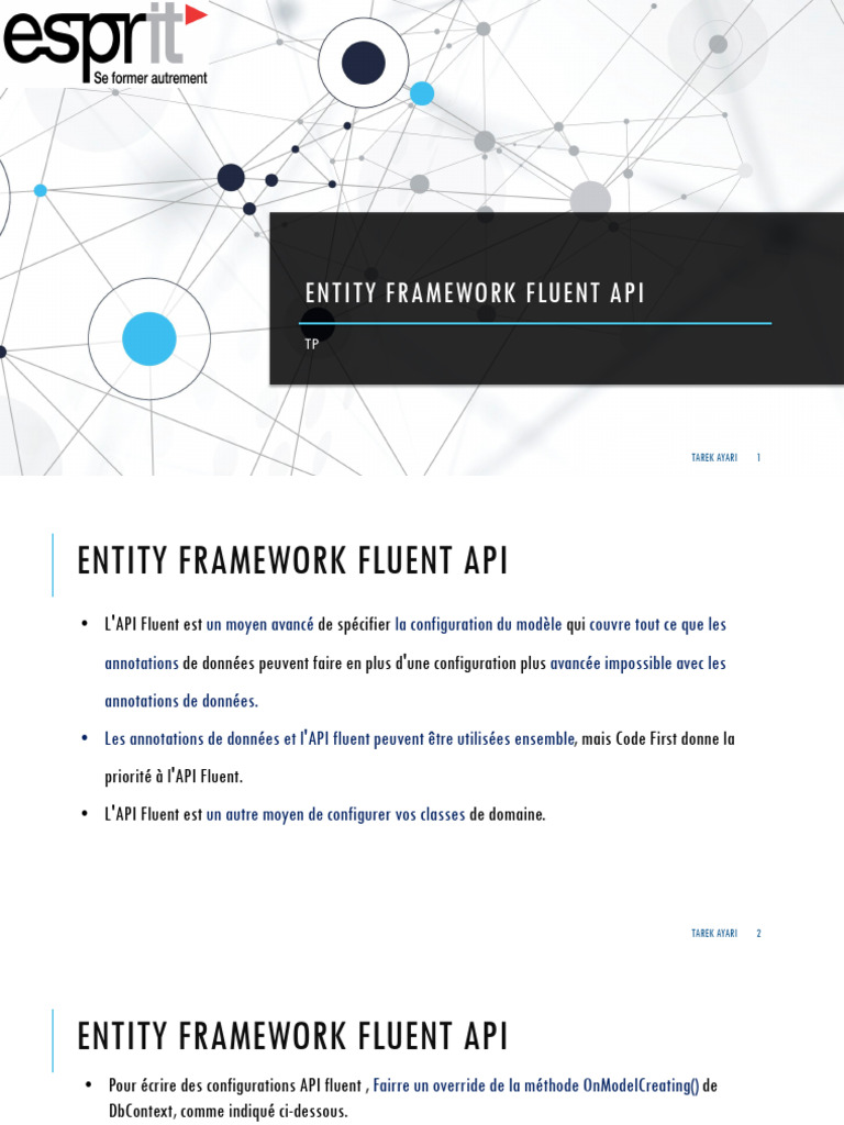 Configuration de l'API Fluent EF Core | PDF | Informatique ...
