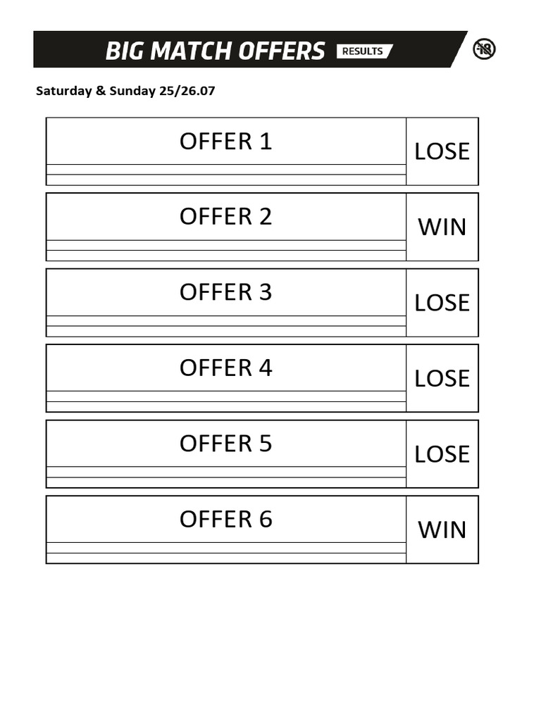 Mega List of Football Betting Offers | PDF