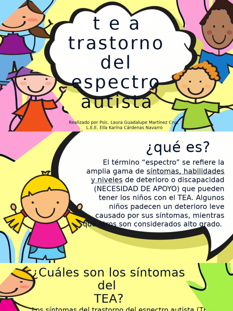 Síntomas y apoyo en el TEA | PDF | Espectro autista | Sicología