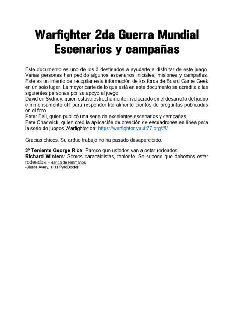 Escenarios y Misiones para Warfighter | PDF | Ciencia militar | Militar