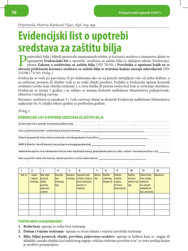 Evidencijski List | PDF