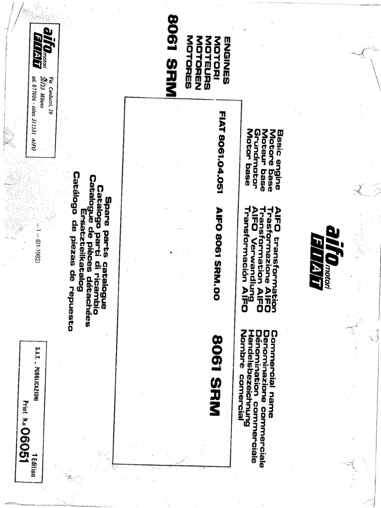 AIFO 8061 SRM Catalogo Ricambi | PDF