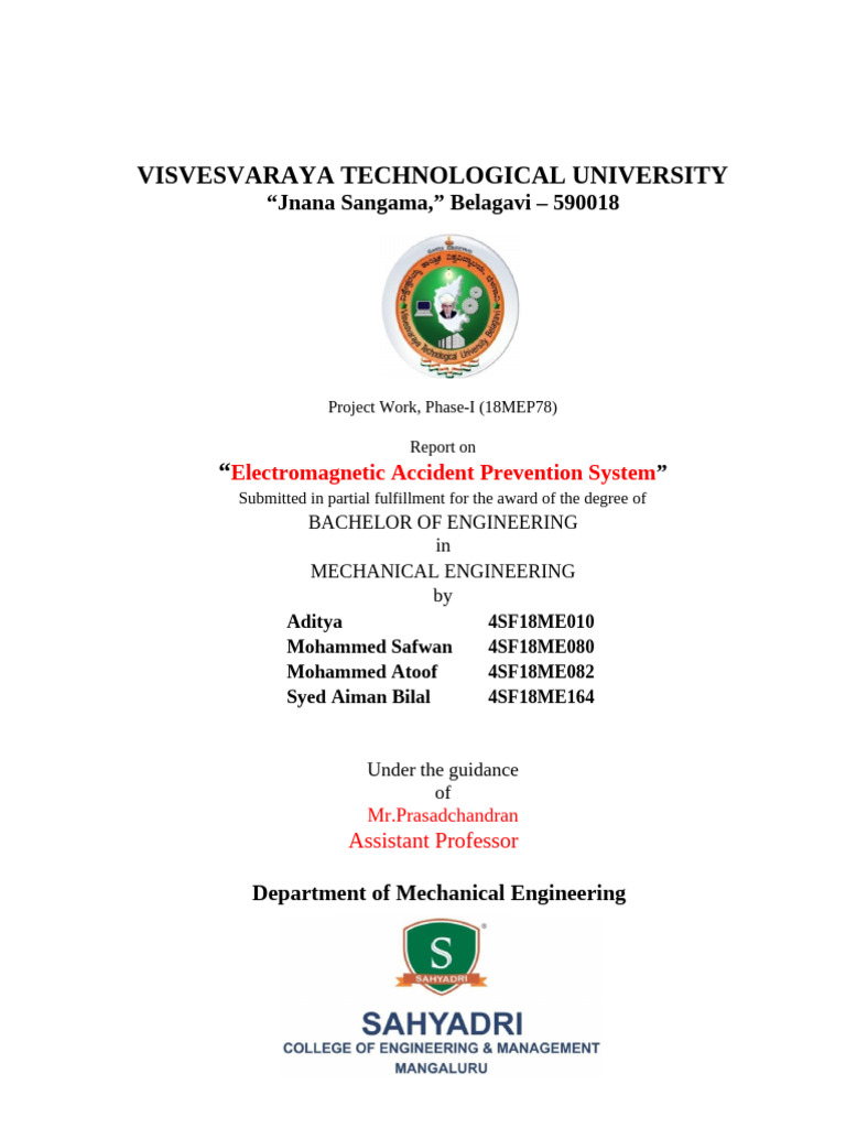 Electromagnetic Accident Prevention System | PDF | Magnetism | Magnetic ...