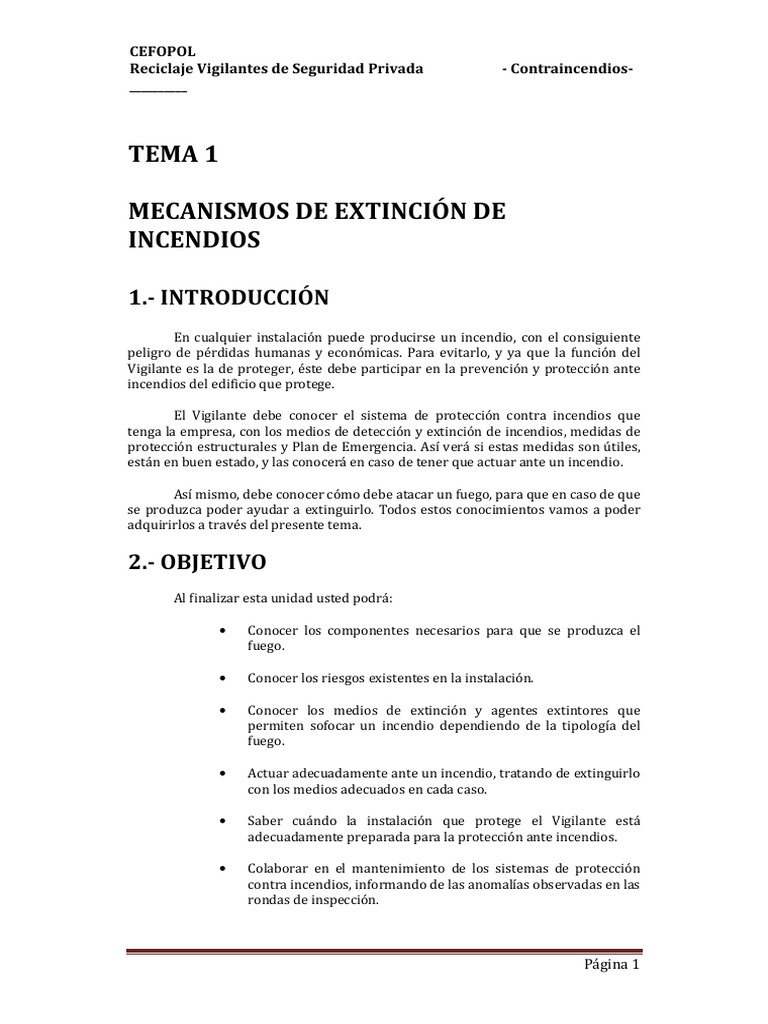 Cefopol Contraincendios Reciclaje VSP | PDF | Combustión | Conduccion ...