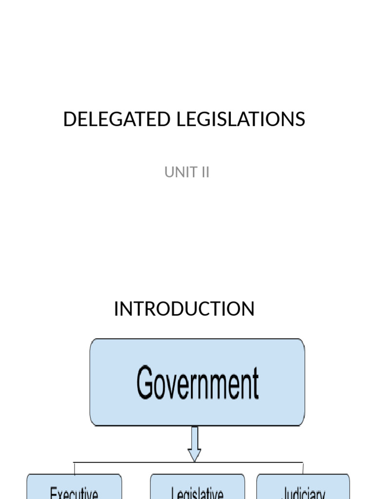 Delegated Legislation | PDF | Government Of India | Justice