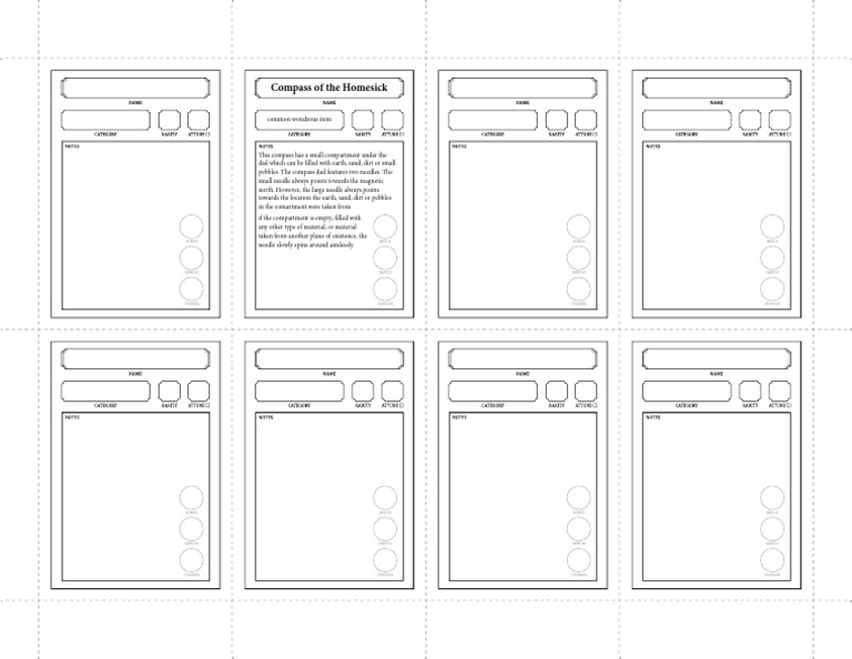Fillable Item Cards Print Friendly | PDF