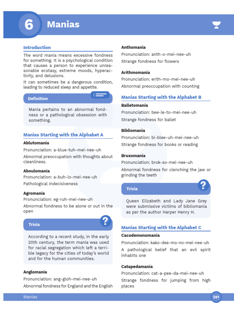 Understanding Various Manias | PDF | Obsessive–Compulsive Disorder ...