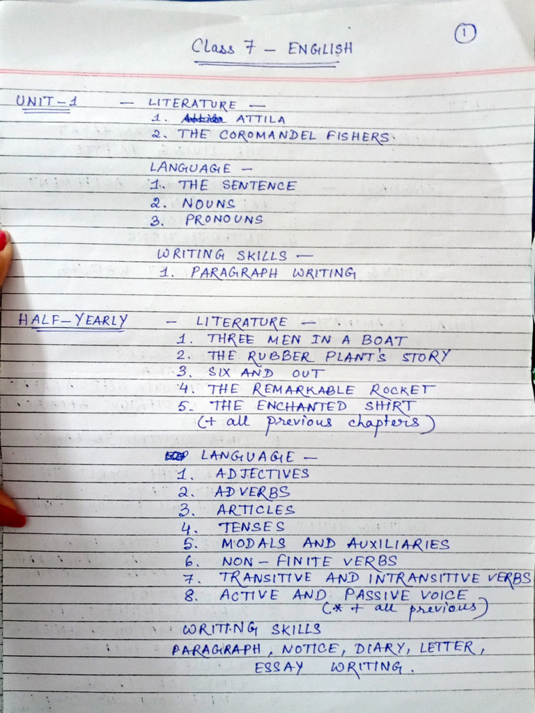 Class 7 English Literature & Language Guide | PDF | Verb | Semantics