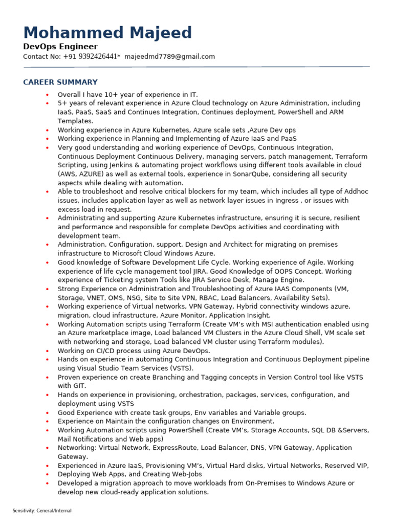 Majeed-Azure-Resume | PDF | Microsoft Azure | Cloud Computing