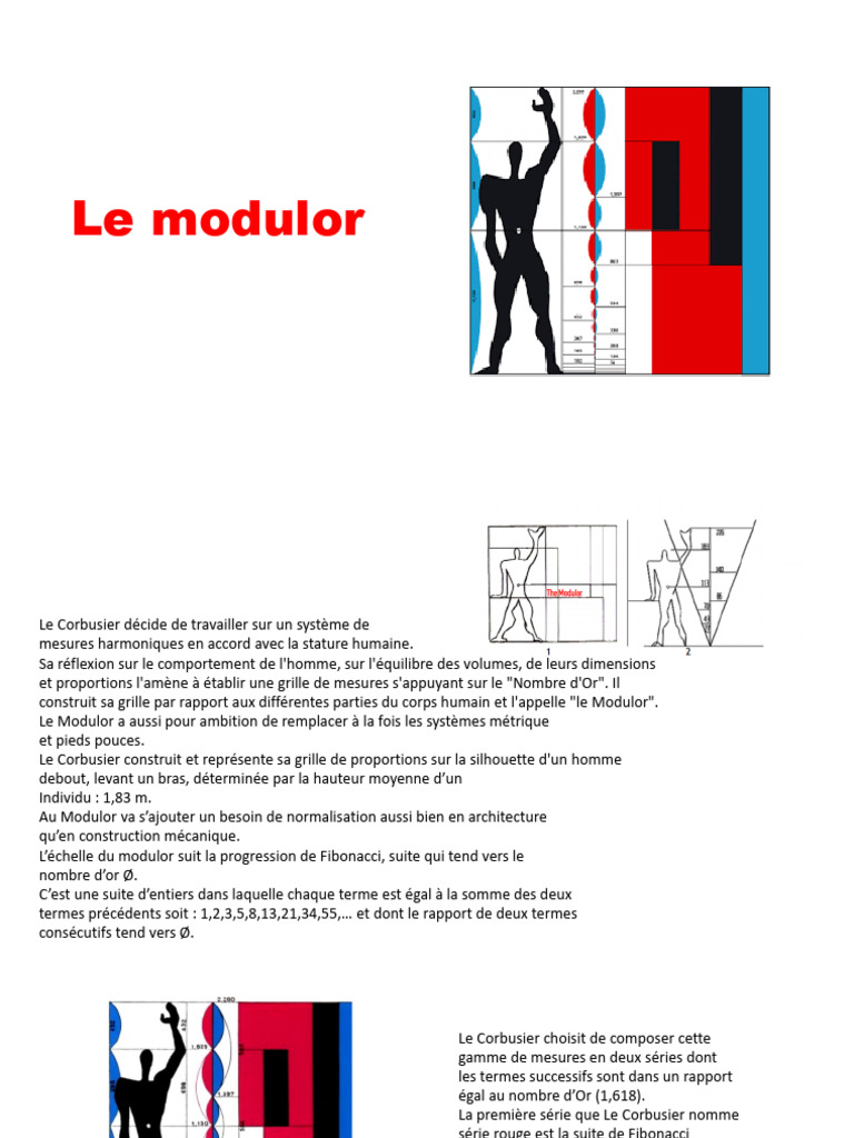 Le Modulor de Le Corbusier : Harmonie et Proportions | PDF