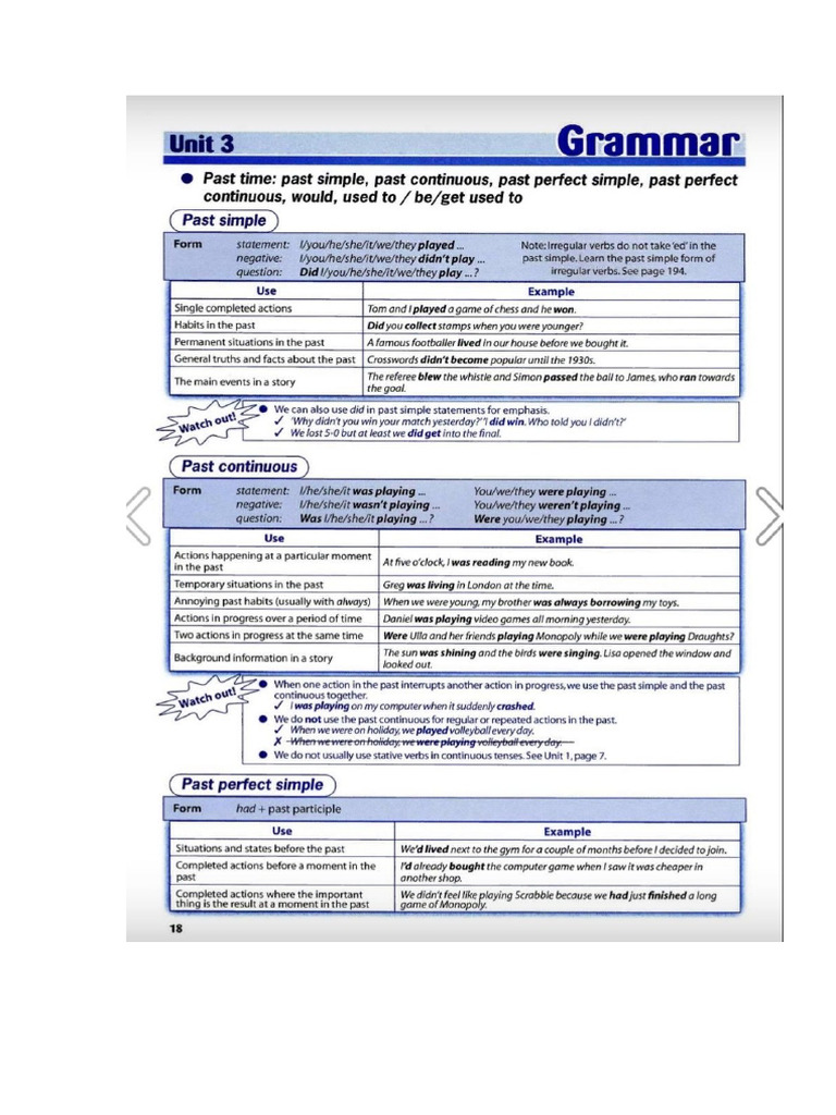 Past Tenses | PDF