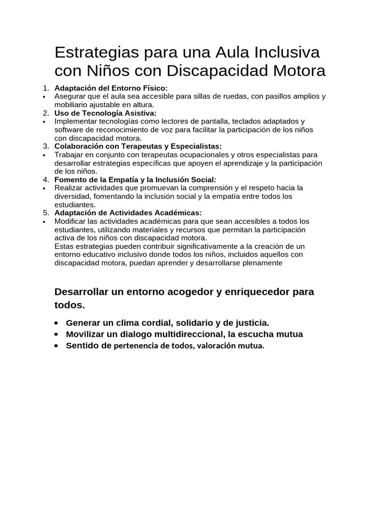 Estrategias para Aula Inclusiva | PDF