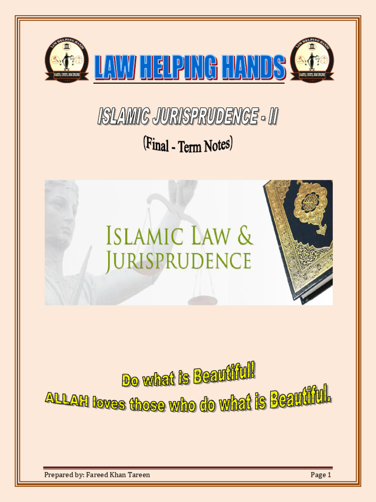 Islamic Jurisprudence (Final Notes) | PDF | Will And Testament | Marriage