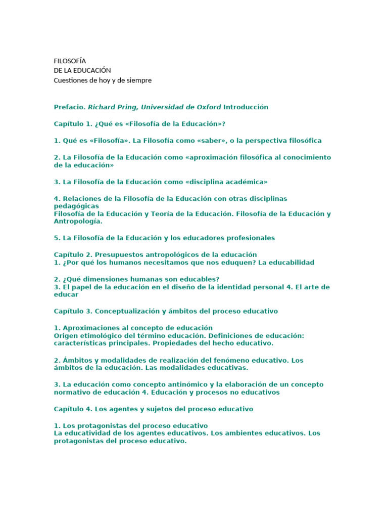 Filosofía de la Educación: Fundamentos y Perspectivas | PDF | Maestros ...