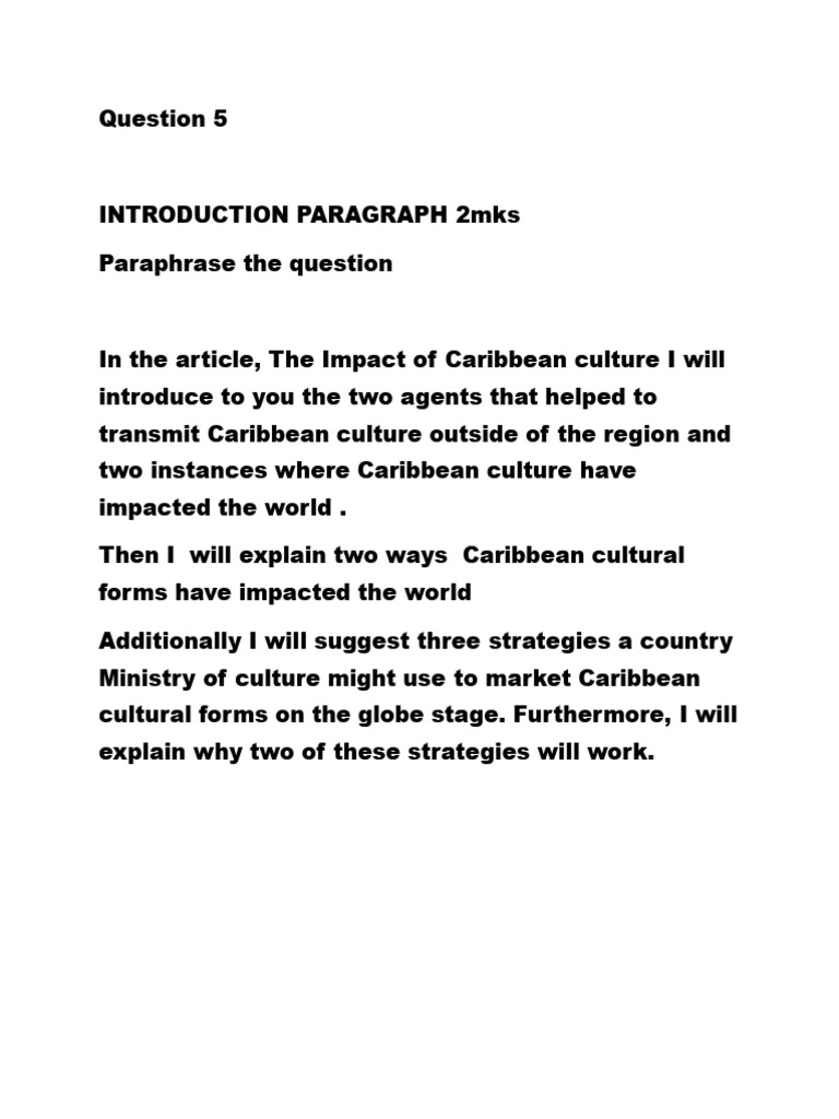 Essay Format Question 5 | PDF