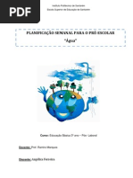 Planificação semanal para o pré-escolar - A Água