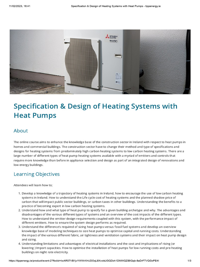 Specification & Design of Heating Systems With Heat Pumps - Tippenergy ...