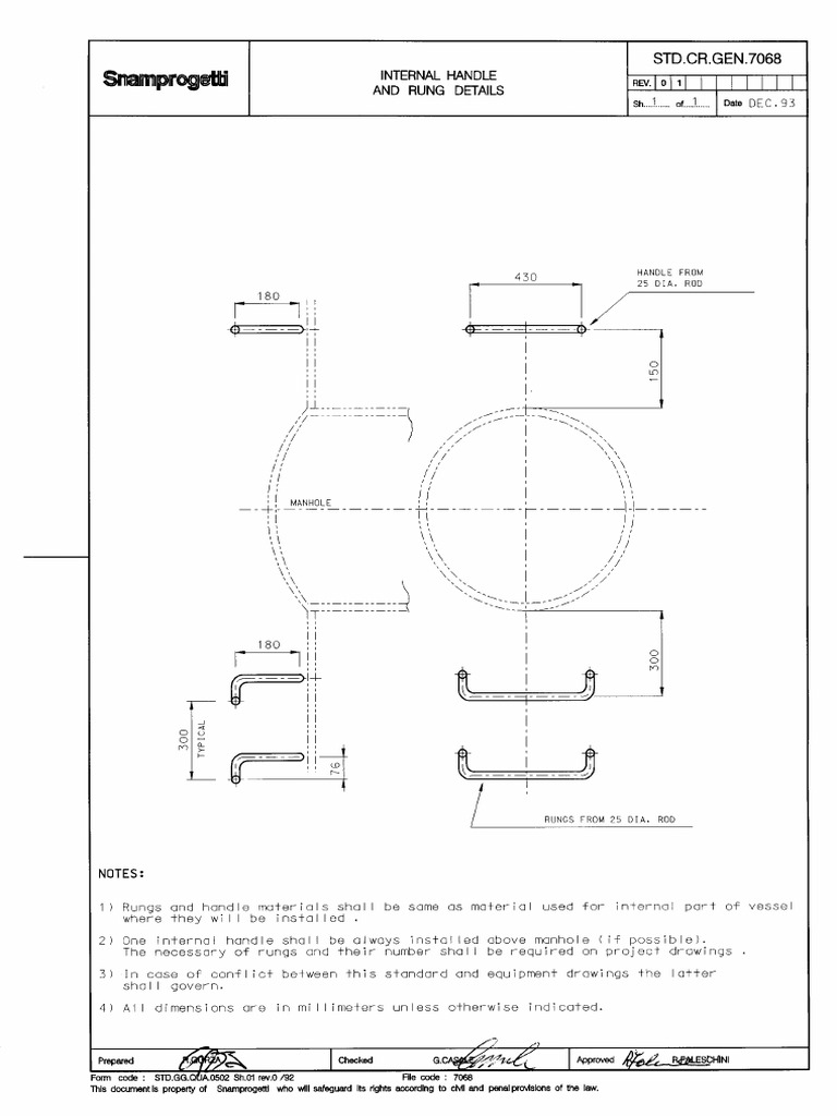 STD 7068 - Internal handle and rung details | PDF