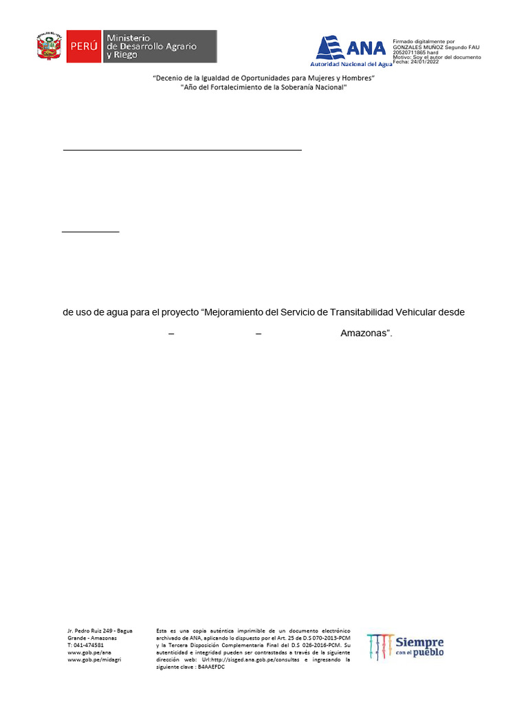 Subsanar Observaciones de Uso de Agua | PDF | Gobierno
