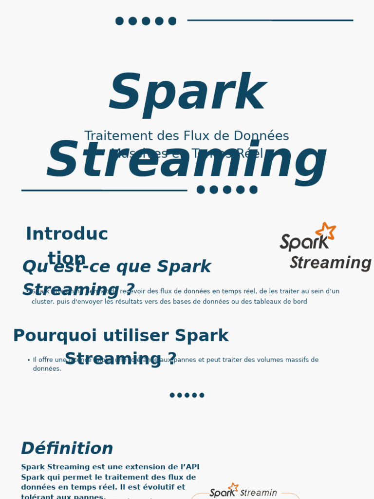 Spark Streaming : Traitement en Temps Réel | PDF | Apache Spark ...