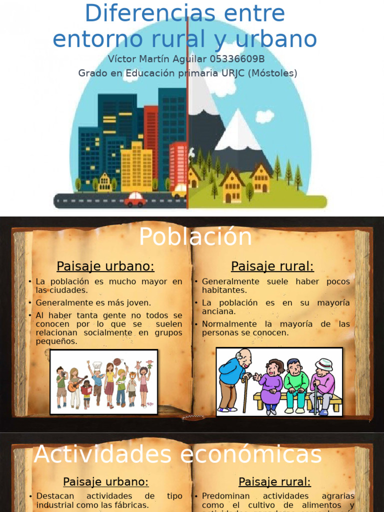Comparativa entre entornos rural y urbano | PDF | Área rural | Transporte