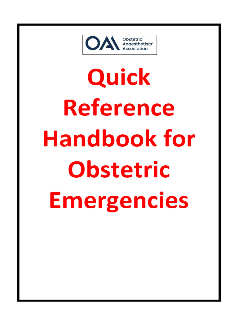 Obstetric Emergencies Quick Reference Guide | PDF | Childbirth ...