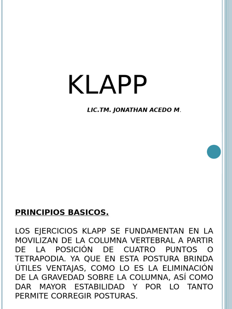 Klapp | PDF | Escoliosis | La columna vertebral
