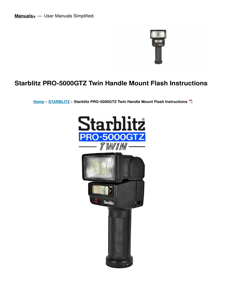 Pro 5000gtz Twin Handle Mount Flash Manual | PDF | Flash (Photography ...