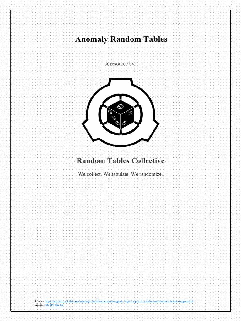 SCP Anomaly Classification Overview | PDF | Risk
