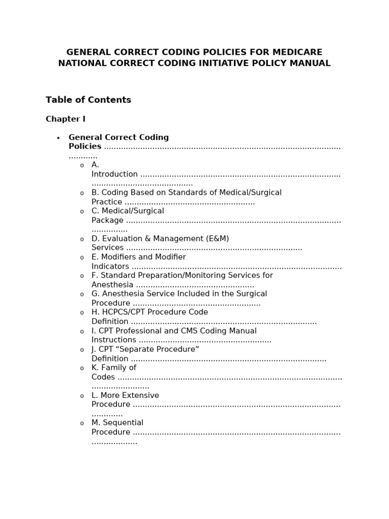 National Correct Coding Policy Manual