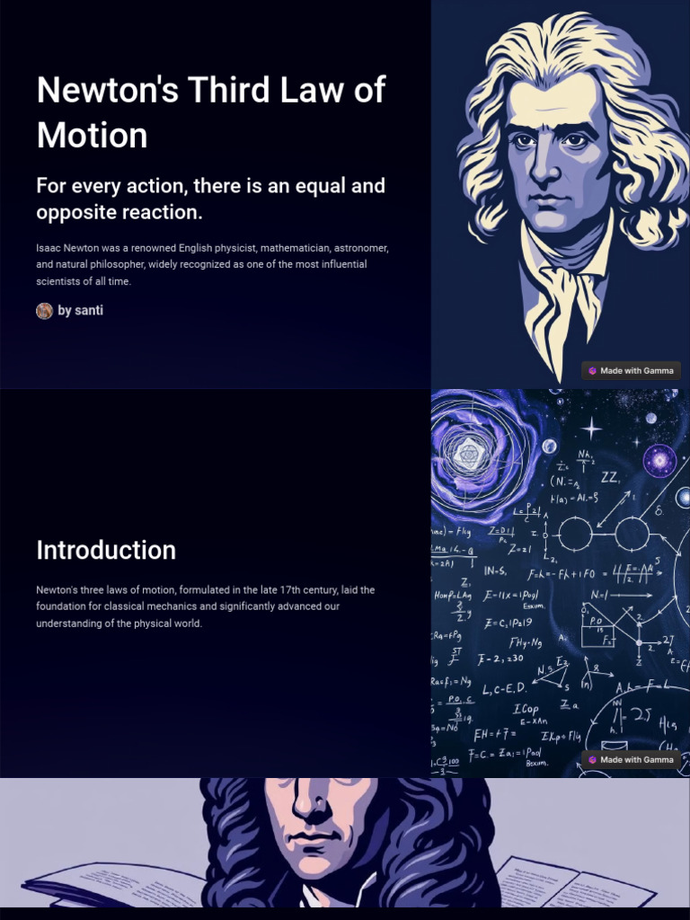 Newtons Third Law of Motion | PDF | Force | Newton's Laws Of Motion