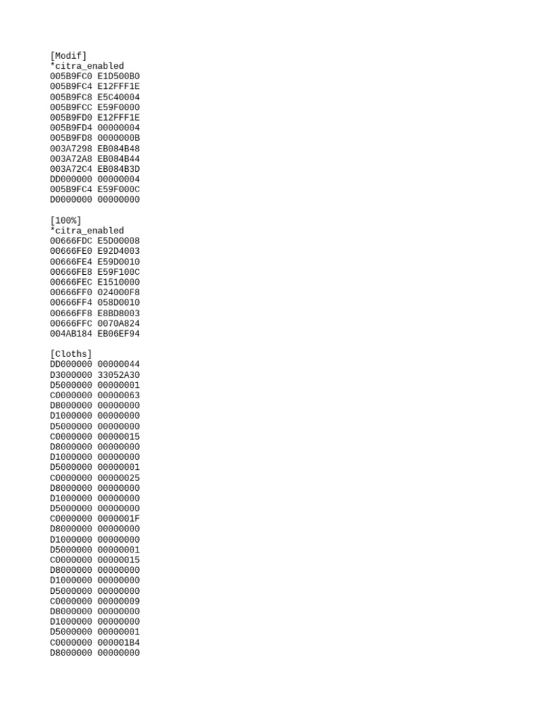 Citra Emulator Cheat Codes Guide | PDF