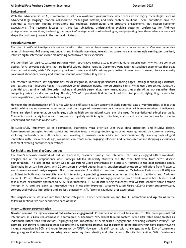 Ai In E Commerce Enhancing Post Purchase Pdf Artificial