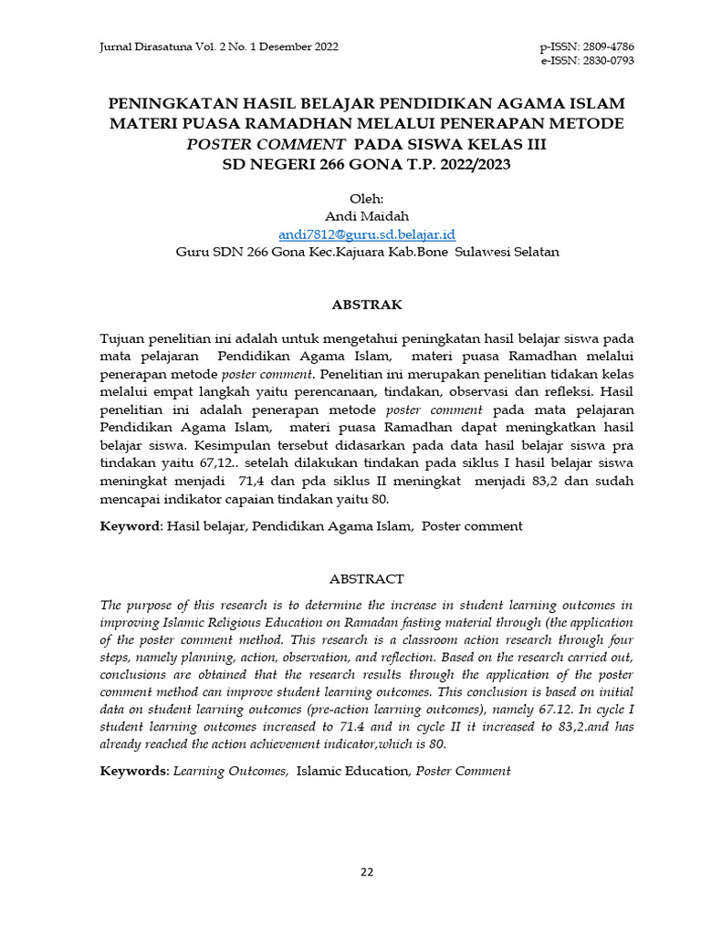 003+p.22-30+Dirasatuna+Vol+2+No+1+2022 | PDF