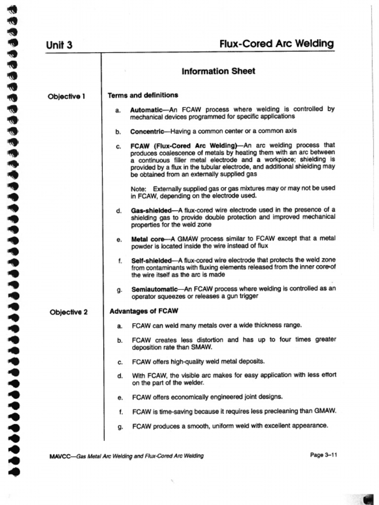 FCAW Unit 3, Learning Guide | PDF