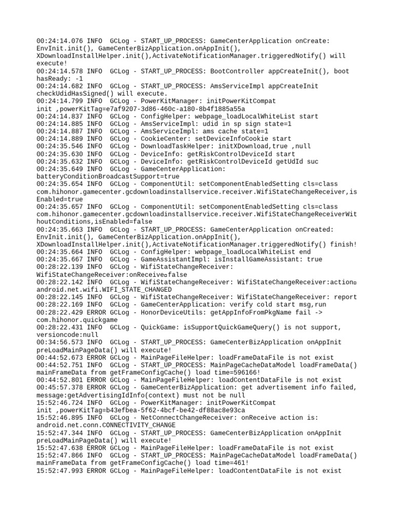 GameCenter Application Startup Log | PDF | Computing | Software