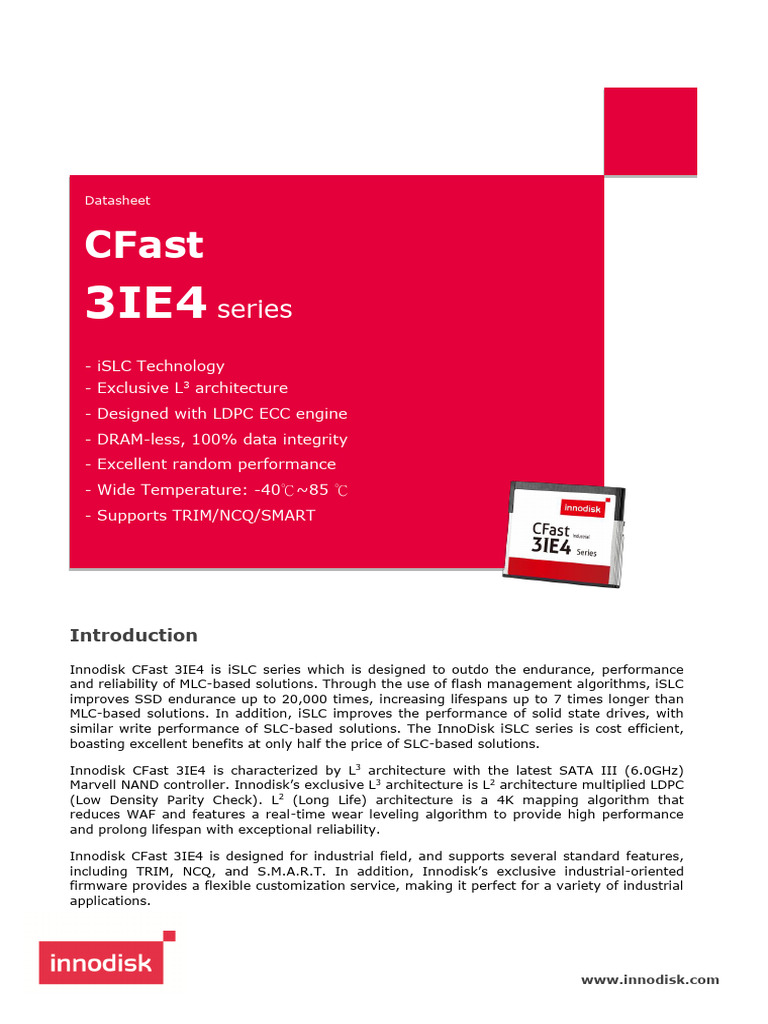 Innodisk CFast 3IE4 iSLC SSD Overview | PDF | Solid State Drive | Flash ...