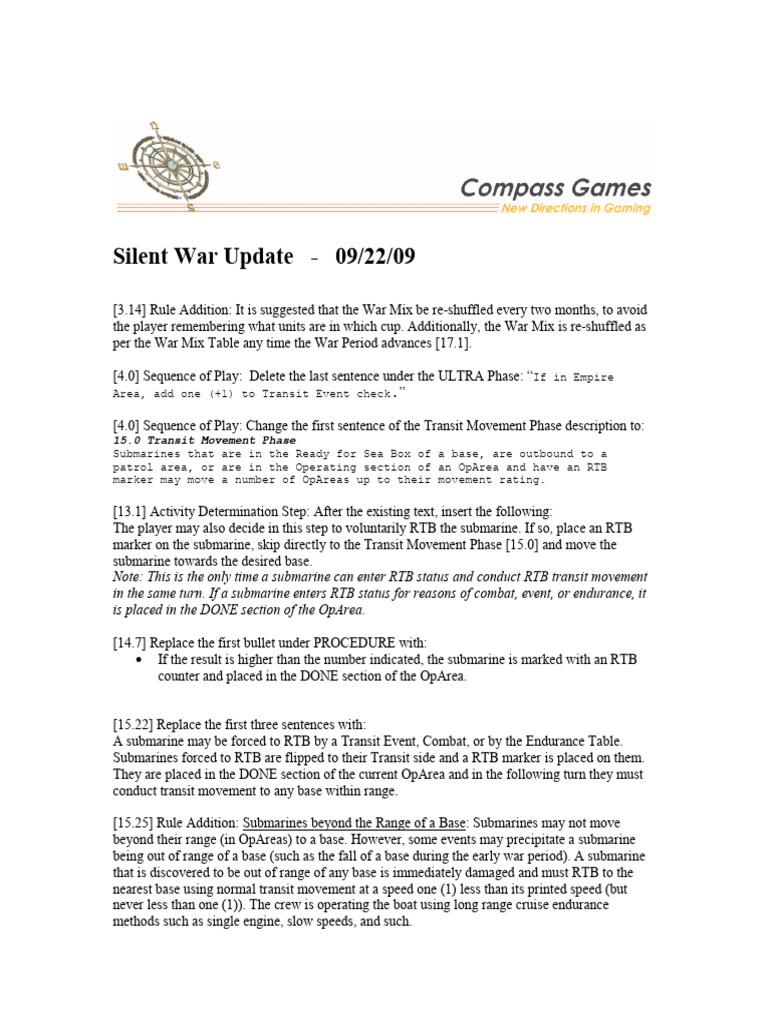 Silentwarfaq 092209 Pdf Anti Submarine Warfare Submarines