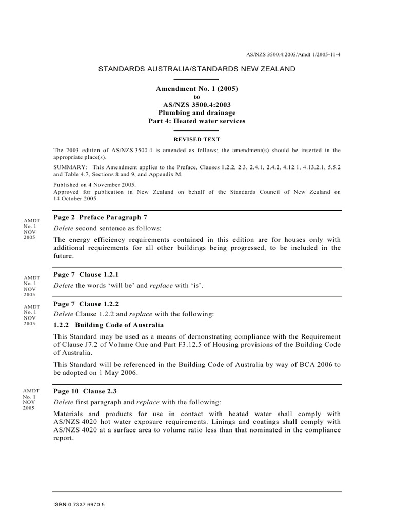 AS NZS 3500.4-2003 Amdt 1-2005plumbing and Drainage Plumbing and ...