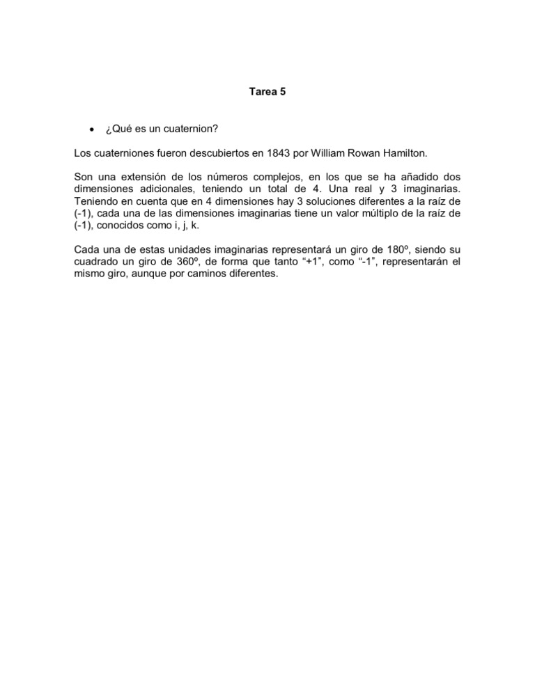 Qué es un cuaternion PDF
