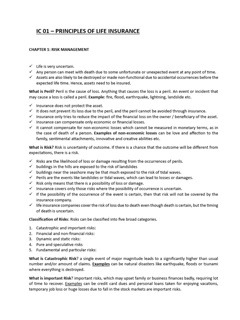 Principles of Life Insurance Overview | PDF | Insurance | Reinsurance