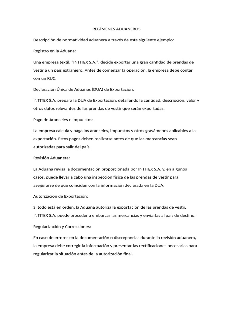 Guía de Regímenes Aduaneros en Perú | PDF | aduana | Arancel