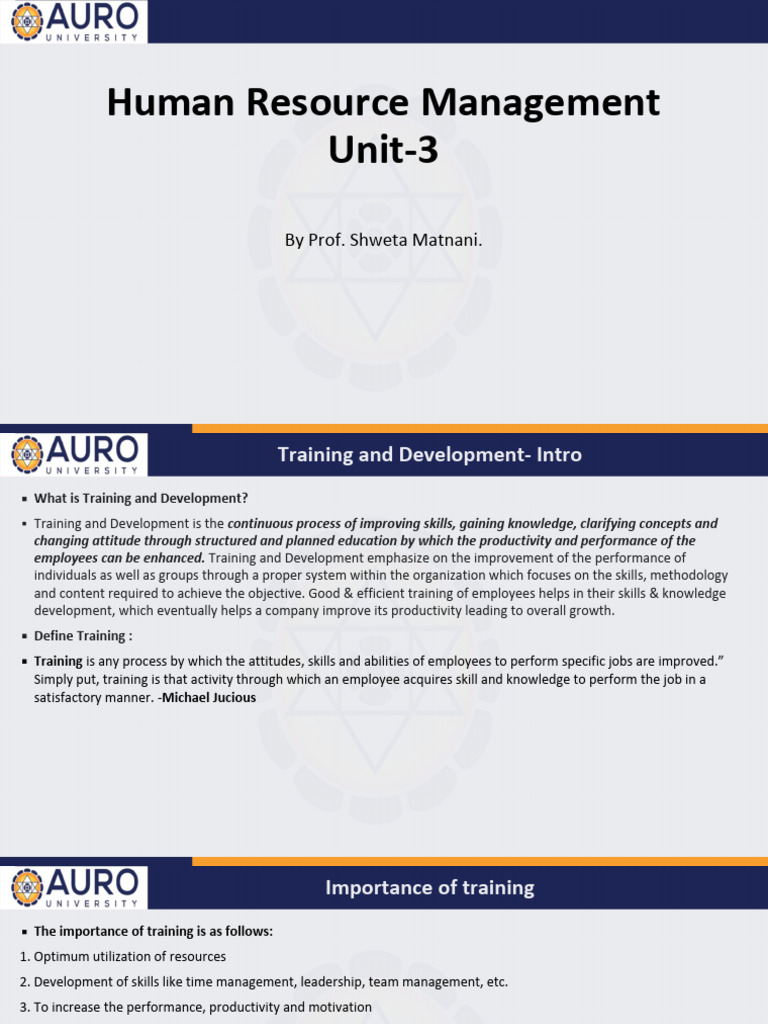Training and Development in HR Management | PDF | Educational ...