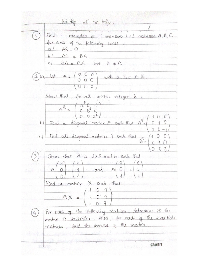Exercise2 Matrix | PDF