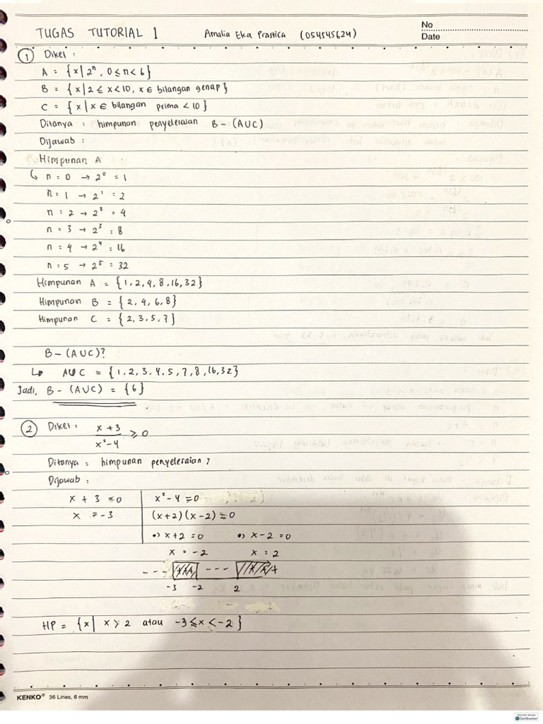 Tugas Tutorial 1 Matematika Pdf